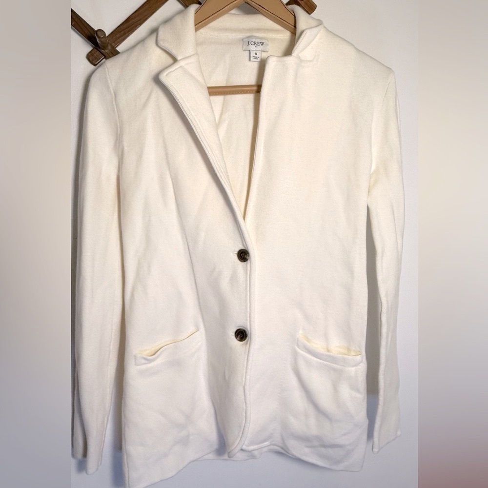 J. Crew Factory Cream Schoolboy Sweater Blazer